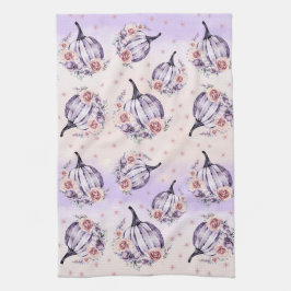 カボチャかわいいフローラ秋秋の花 キッチンタオル