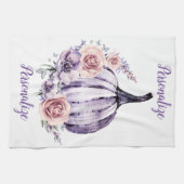 カボチャかわいいフローラ秋秋の花 キッチンタオル (横)