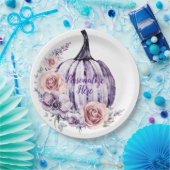 カボチャかわいいフローラ秋秋の花 ペーパープレート (パーティー)