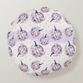 カボチャかわいいフローラ秋秋の花thr ラウンドクッション (裏面)