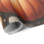 カボチャかわいい水彩秋&秋の感謝祭 ラッピングペーパー (ロールコーナー)