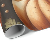 カボチャかわいい水彩秋&秋の感謝祭 ラッピングペーパー (ロールコーナー)