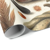 カボチャかわいい水彩秋&秋の感謝祭 ラッピングペーパー (ロールコーナー)