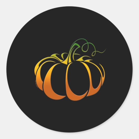 カボチャかわいらしインシェードオブオータム秋 ラウンドシール (正面)