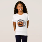カボチャがおばけを追いかける スプーキー ハロウィン Tシャツ (正面フル)