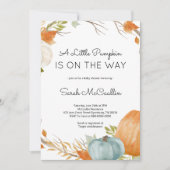 カボチャがベイビーシャワー秋 招待状 (正面)