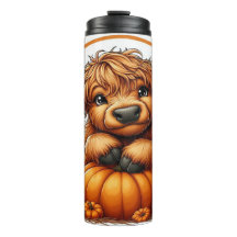 カボチャが入ったかわいい漫画のハイランド牛