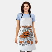 カボチャが好きならハロウィーン スケルトンパイ_1 エプロン (着用した状態)