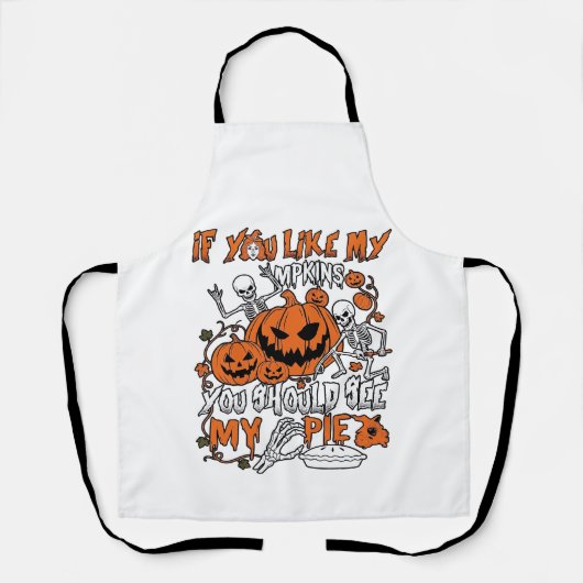 カボチャが好きならハロウィーン スケルトンパイ_1 エプロン (正面)