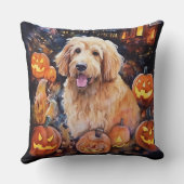 カボチャが怖いハロウィンゴルデンドール クッション (裏面)