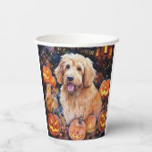 カボチャが怖いハロウィンゴルデンドール 紙コップ (裏面)