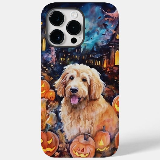 カボチャが怖いハロウィンゴルデンドール Case-Mate iPhoneケース (裏面)
