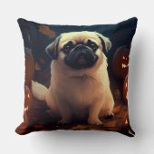 カボチャが怖いハロウィンペキン クッション (正面)