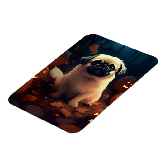 カボチャが怖いハロウィンペキン マグネット (左側)