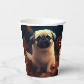 カボチャが怖いハロウィンペキン 紙コップ (裏面)