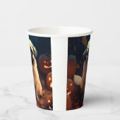 カボチャが怖いハロウィンペキン 紙コップ (左)