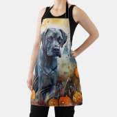 カボチャが怖いハロウィーンの杖のコルソ エプロン (インサイチュ)