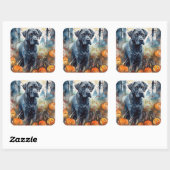 カボチャが怖いハロウィーンの杖のコルソ スクエアシール (シート)