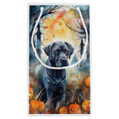 カボチャが怖いハロウィーンの杖のコルソ スモールペーパーバッグ (裏面)