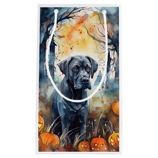 カボチャが怖いハロウィーンの杖のコルソ スモールペーパーバッグ (正面)