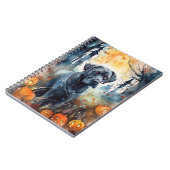 カボチャが怖いハロウィーンの杖のコルソ ノートブック (左側)