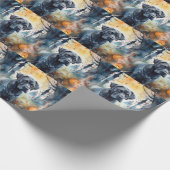 カボチャが怖いハロウィーンの杖のコルソ ラッピングペーパー (角)