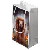 カボチャが怖いハロウィーンアイリッシュレッドセッター スモールペーパーバッグ (裏面アングル)