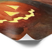 カボチャが怖いハロウィーンアイリッシュレッドセッター ポスター (コーナー)