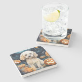 カボチャが怖いハロウィーンコックパポ ストーンコースター (横)