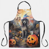 カボチャが怖いハロウィーンプードル エプロン (正面)