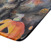カボチャが怖いハロウィーンプードル カッティングボード (角)
