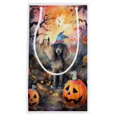 カボチャが怖いハロウィーンプードル スモールペーパーバッグ (正面)