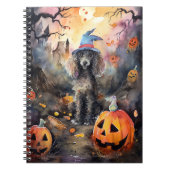 カボチャが怖いハロウィーンプードル ノートブック (正面)
