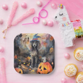 カボチャが怖いハロウィーンプードル ペーパープレート (パーティー)