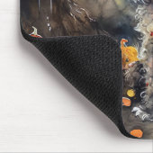 カボチャが怖いハロウィーンプードル マウスパッド (コーナー)