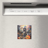 カボチャが怖いハロウィーンプードル マグネット (インサイチュ (食洗機))