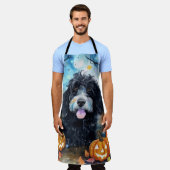 カボチャが怖いハロウィーンベルネドードル エプロン (着用した状態)