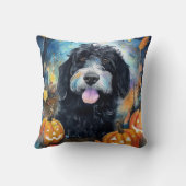 カボチャが怖いハロウィーンベルネドードル クッション (裏面)