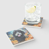 カボチャが怖いハロウィーンベルネドードル ストーンコースター (横)