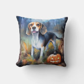 カボチャが怖いハロウィーンベーグル クッション (正面)