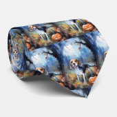 カボチャが怖いハロウィーンベーグル ネクタイ (ロール)