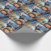 カボチャが怖いハロウィーンベーグル ラッピングペーパー (角)