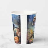 カボチャが怖いハロウィーンベーグル 紙コップ (左)