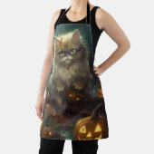 カボチャが怖いハロウィーンペルシャ猫 エプロン (インサイチュ)