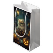 カボチャが怖いハロウィーンペルシャ猫 スモールペーパーバッグ (正面アングル)