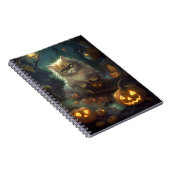 カボチャが怖いハロウィーンペルシャ猫 ノートブック (右側)