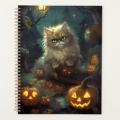 カボチャが怖いハロウィーンペルシャ猫 プランナー手帳 (正面)