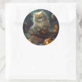 カボチャが怖いハロウィーンペルシャ猫 ラウンドシール (バッグ)