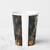 カボチャが怖いハロウィーンペルシャ猫 紙コップ (右)