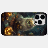 カボチャが怖いハロウィーンペルシャ猫 Case-Mate iPhoneケース (裏面 (横))